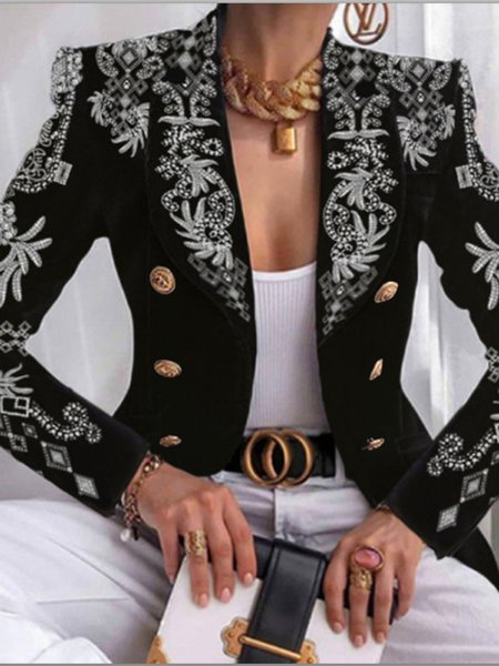 Urban Regular Fit Abstract Shawl Collar Blazer, Blazers, color:Color8|size:5XL, JustFashionNow
