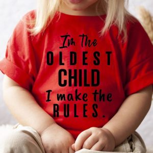 I'm The Oldest Child I Make The Rules Children T-shirt, color:Red|size:10-11Years, Lilicloth.com