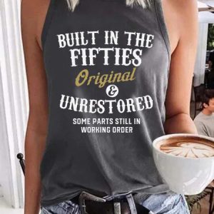Casual Built In The Fifties Print Vests, color:Gray|size:3XL, Lilicloth.com