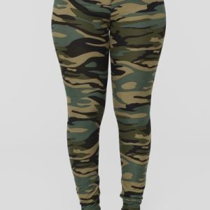 Casual Camo Natural Long Legging, Leggings, color:Army Green|size:XXL, Noracora