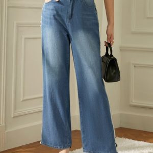 Denim Urban Plain Jeans, Jeans, color:Denim Blue|size:XXL, Stylewe