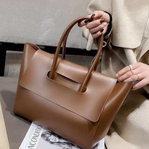 Urban Commuting Folding Cover Portable Tote Bag, Bags, color:Brown|size:One-size, Noracora