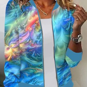 Ombre Loose Casual Kimono, Jackets, color:Blue|size:XXL, JustFashionNow