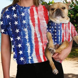 Women's America Flag Crew Neck Casual Shirt, color:As Picture|size:4XL, Lilicloth.com