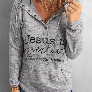 Casual Text Letters Hoodie Sweatshirt, Sweatshirts & Hoodies, color:Gray|size:XXL, JustFashionNow