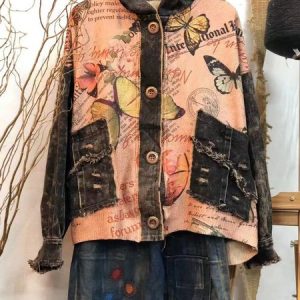 Casual Abstract Hoodie Regular Fit Jacket, Coats, color:Orange Red|size:XXL, JustFashionNow