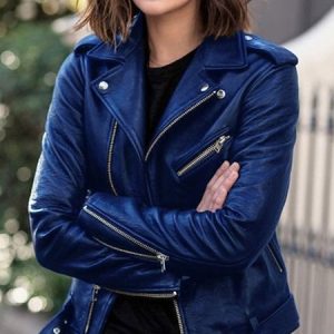 Long Sleeve Plain Regular Loose Leather & Faux Leather For Women, Jackets, color:Blue|size:5XL, Noracora