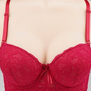 Knitted Sexy Lace Bra & Bralette, Lingeries, color:Red|size:36/80B, Noracora