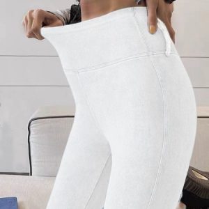 High elastic plain washed denim Leggings, leggings, Roselinlin - Online Catalog