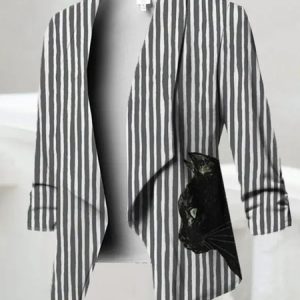 Casual Loose Shawl Collar Blazer, Blazers, color:Black|size:XXL, JustFashionNow
