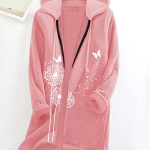 Dandelion Hoodie Loose Teddy Jacket, Coats, color:Pink|size:XXL, JustFashionNow