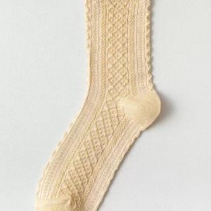 Casual Retro Twist Pattern Warm Wool Socks Autumn and Winter Socks, Socks, color:Nude|size:One-size, JustFashionNow
