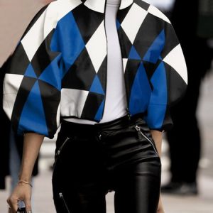 Urban Loose Stand Collar Jacket, Jackets, color:Multicolor|size:XXL, Stylewe