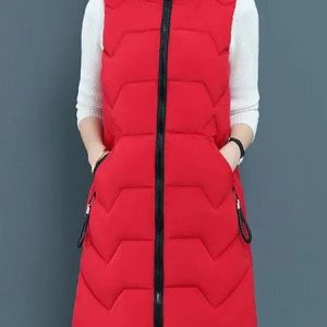 Casual Plain Hoodie Regular Fit Vest, Vests & Gilets, color:Red|size:3XL, JustFashionNow