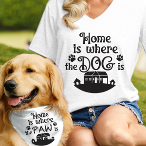 Women's Funny Home Is Where The Dog Is V Neck Cotton-Blend Casual T-Shirt, color:White|size:3XL, Lilicloth.com