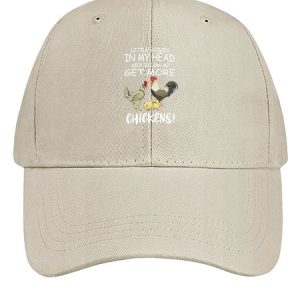 Women's Little Voices In My Head Keep Telling Me Get More Chickens Funny Animal Baseball Caps, color:Khaki|size:One-size, Lilicloth.com