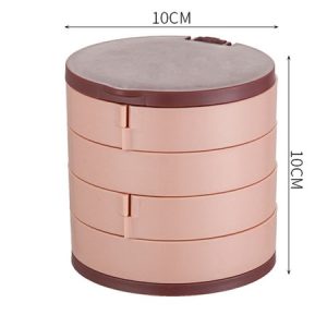 Rotating Multi-layer Jewelry Box, Home Storage, color:Pink|size:One-size, Noracora
