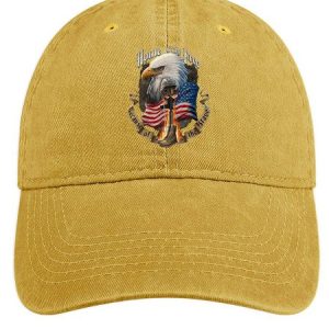Men's /Women's Home Of The Free Graphic Printing Regular Fit Adjustable Denim Hat, color:Yellow|size:One-size, Lilicloth.com