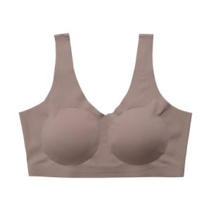 Plain Casual Sports Bra, Lingeries, color:Light Coffee|size:XL, Noracora