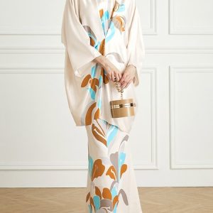 Stylewe Stand Collar Abstract Loose Elegant Shirt, Blouses and Shirts, color:As Picture|size:XXL, Stylewe