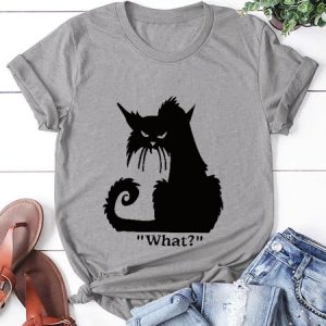 Women's Print Crew Neck Casual Short Sleeve T-Shirt, color:Gray|size:3XL, Lilicloth.com
