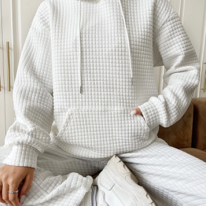 Plain Casual Hoodie Sweatshirt, Sweatshirts & Hoodies, color:White|size:XXL, JustFashionNow