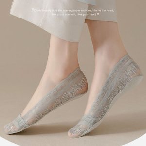 Casual lace invisible crew socks, Socks & Tights, color:Dark Green|size:One-size, Noracora