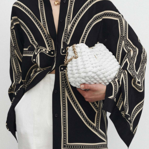Urban Geometric Loose Chain Blouse, Blouses and Shirts, color:Black|size:XXL, Stylewe