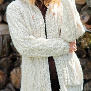 Plain Hoodie Sweater Coat, Sweaters, color:White|size:XXL, JustFashionNow