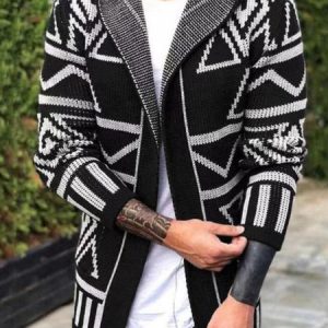 Casual Cotton Sweater coat, Men's Tops, color:Black|size:4XL, JustFashionNow