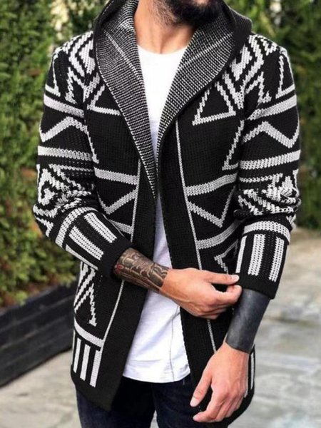 Casual Cotton Sweater coat, Men's Tops, color:Black|size:4XL, JustFashionNow