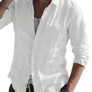 Regular Sleeve Regular Fit Pocket Stitching Casual Shirt, Shirts ＆ Blouse, color:White|size:3XL, JustFashionNow