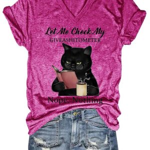 Let Me Check My Give A Shitometer T-shirt, color:Rose Red|size:3XL, Lilicloth.com