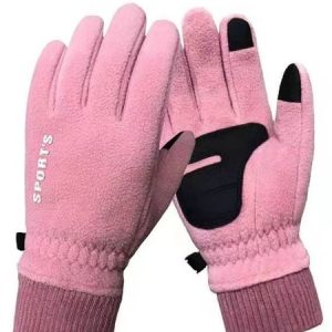 Multifunctional Touch Screen Polar Fleece Warm Cycling Outdoor Gloves, Women Gloves, color:Pink|size:One-size, JustFashionNow