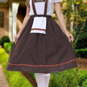 Vacation Plain Square Neck Regular Fit  Dress With No, Dresses, color:Brown|size:L, JustFashionNow