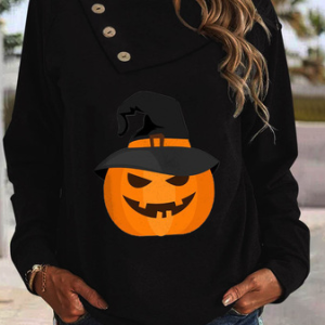 Casual Halloween Sweatshirt, Hoodies & Sweatshirts, color:Black|size:XXL, Noracora