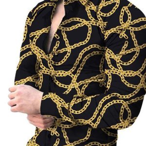 Shirt Collar Regular Sleeve Urban Shirt, Shirts ＆ Blouse, color:Color25|size:3XL, JustFashionNow