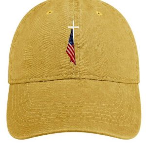 Men's /Women's Funny The Holy Cross Of The National Flag Graphic Printing Regular Fit Adjustable Denim Hat, color:Yellow|size:One-size, Lilicloth.com