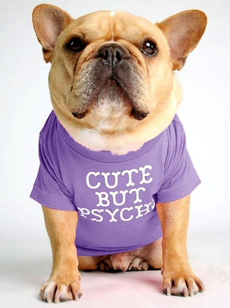 Lilicloth X Funnpaw Pet Text Letters Print T-shirt, color:Light Purple|size:XXL, Lilicloth.com