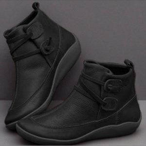 JFN Women Christmas Vintage West Styles Braided Strap Flat Heel Winter Classic Boots, Boots, color:Black|size:US 11, JustFashionNow
