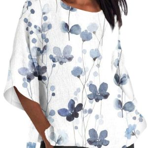Casual Floral Crew Neck T-Shirt, T-Shirts, color:Color17|size:3XL, JustFashionNow