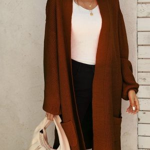 Casual Wool/Knitting Others Cardigan, Sweaters, color:Coffee|size:XL, JustFashionNow