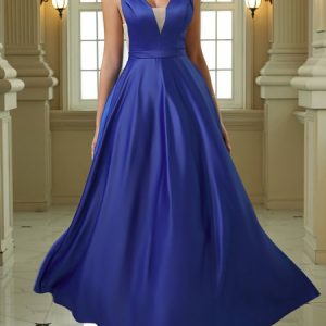 Regular Fit Elegant Party Dress, Maxi Dresses, color:Navyblue|size:XL, Stylewe