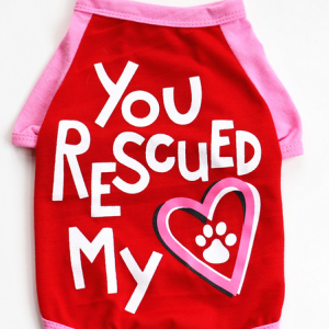 Lilicloth X Funnpaw You Rescued My Heart Dog Outfit, color:Red|size:L, Lilicloth.com