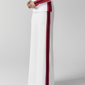 Urban Color Block Regular Fit Fashion Pants, Pants, color:White|size:XXL, Stylewe
