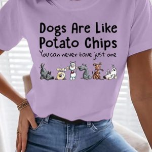 Women's Pet Dog Lover Casual Crew Neck T-Shirt, T-shirts, Lilicloth.com