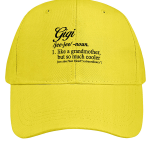 Women's Funny Gigi Like A Grandmother But So Much Cooler Cotton Baseball Caps, color:Yellow|size:One-size, Lilicloth.com