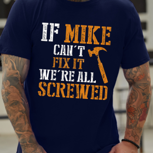 Men's Can't Fix It Screwed Waterproof Oilproof And Stainproof Fabric Casual T-Shirt, color:Blue|size:3XL, Lilicloth.com