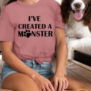 Women's Funny I Creat A Monster Letters Casual T-Shirt, color:Pink|size:3XL, Lilicloth.com