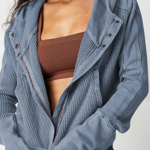 Hoodie Long Sleeve Plain Regular Loose Jacket For Women, Jackets, color:Blue|size:XL, Noracora